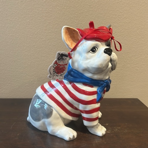 BLUE SKY CLAYWORKS Red Blue White FRENCHIE IN FRENCH SAILORS OUTFIT New - Picture 5 of 5